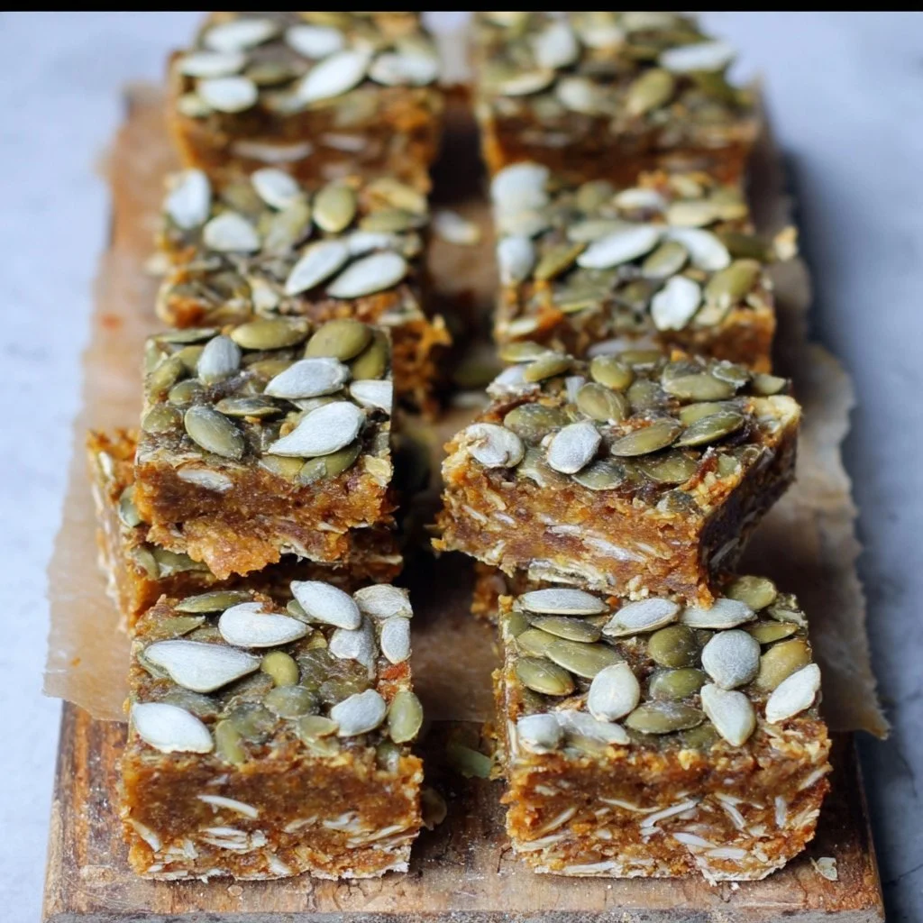 Five-ingredient pumpkin seed bars for a healthy and nutritious snack.