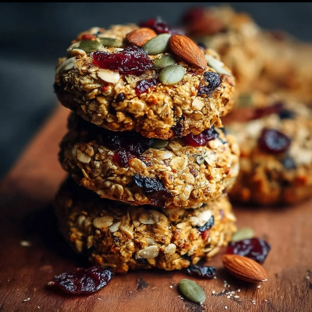 Healthy nut and seed energy cookies packed with nutrients for energy boost