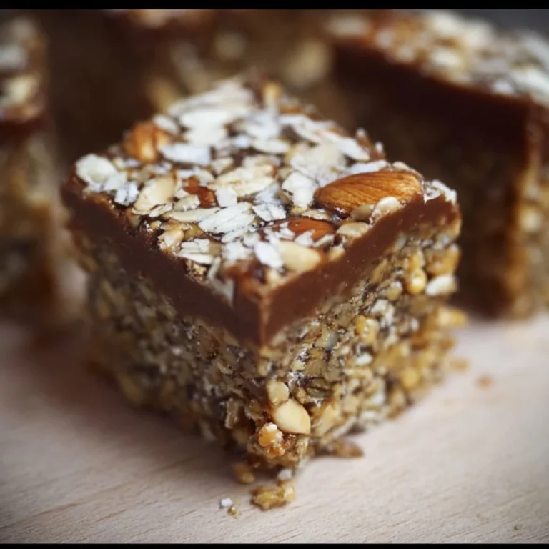 Homemade Vitamin E sunflower seed bars on a wooden table
