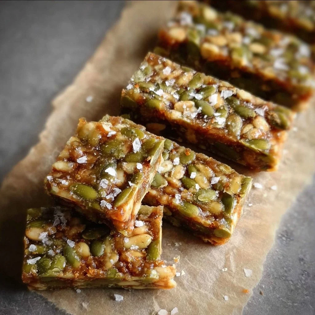 Salted Honey Pumpkin Seed Bars with a sweet and salty flavor combination