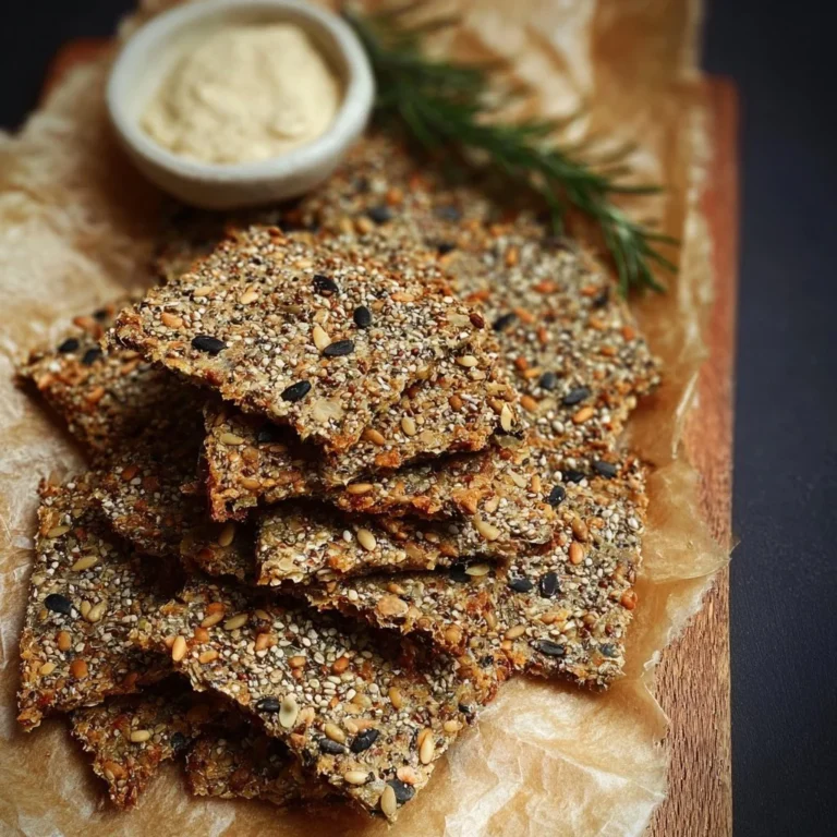 Homemade seeded crackers with rosemary, perfect for snacking or serving with dips.