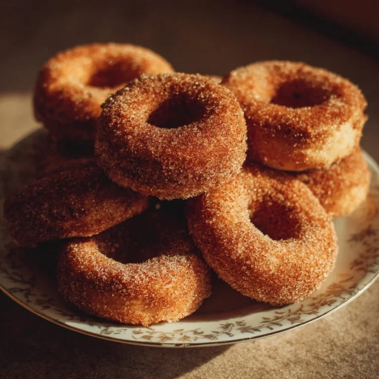 Freshly baked Apple Cider Donuts dusted with cinnamon sugar