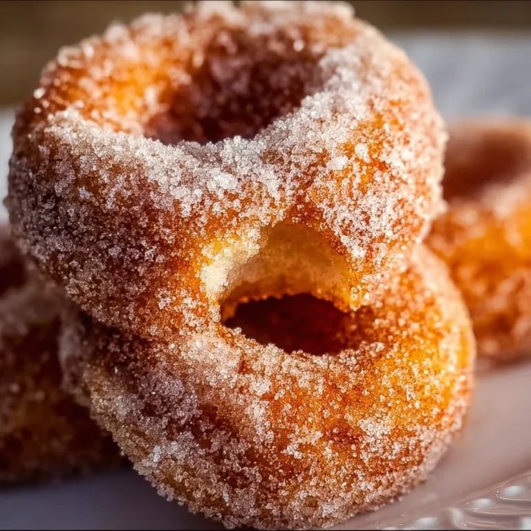 Freshly made fried apple cider donuts stacked on a plate