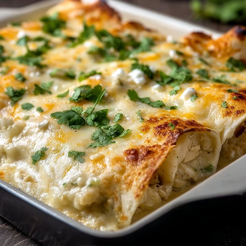Creamy White Chicken Enchiladas