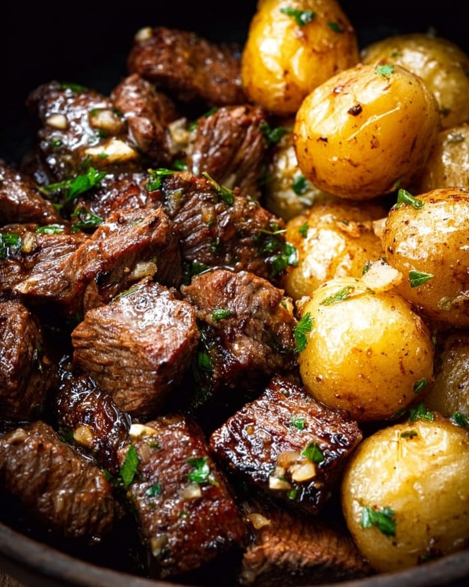 Garlic Butter Beef Bites with Potatoes