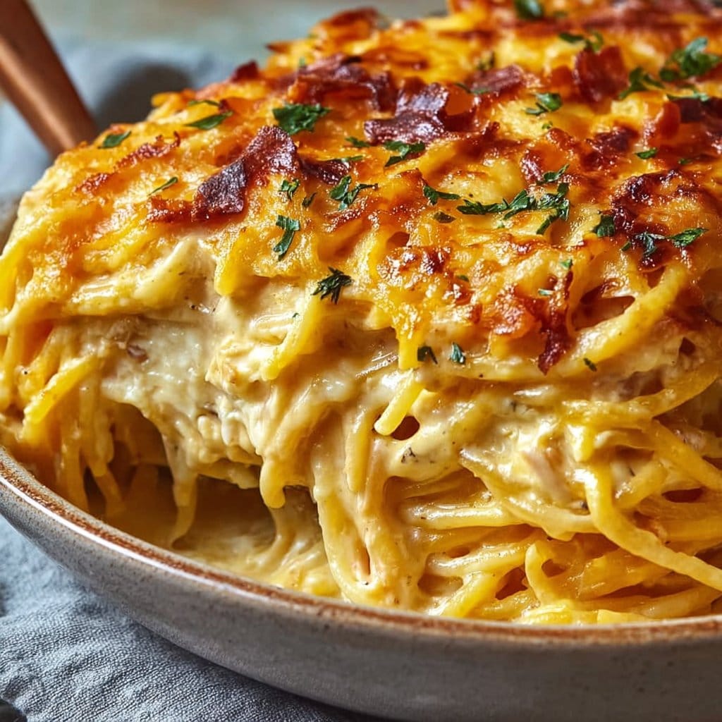 Creamy Southern Spaghetti Bake