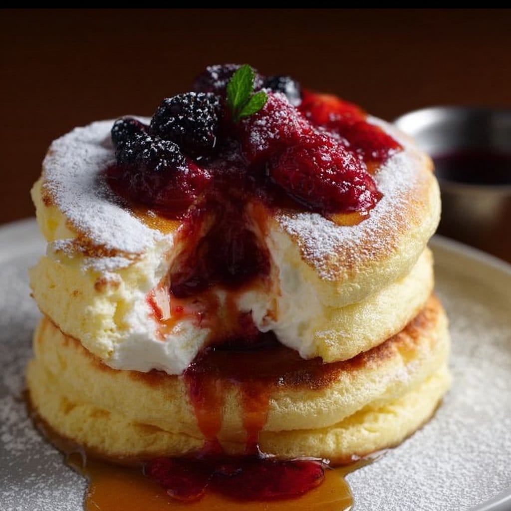 Fluffy Japanese Soufflé Pancakes