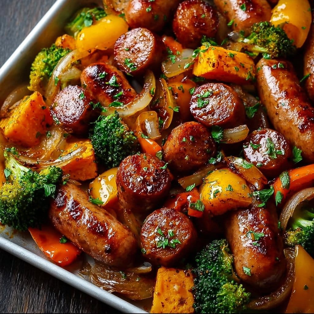 Honey Garlic Sheet Pan Sausage