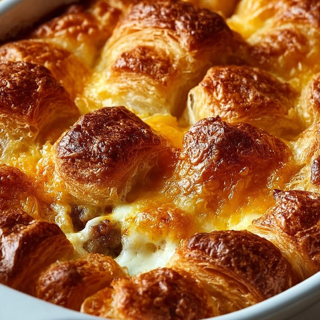 Overnight Croissant Breakfast Casserole