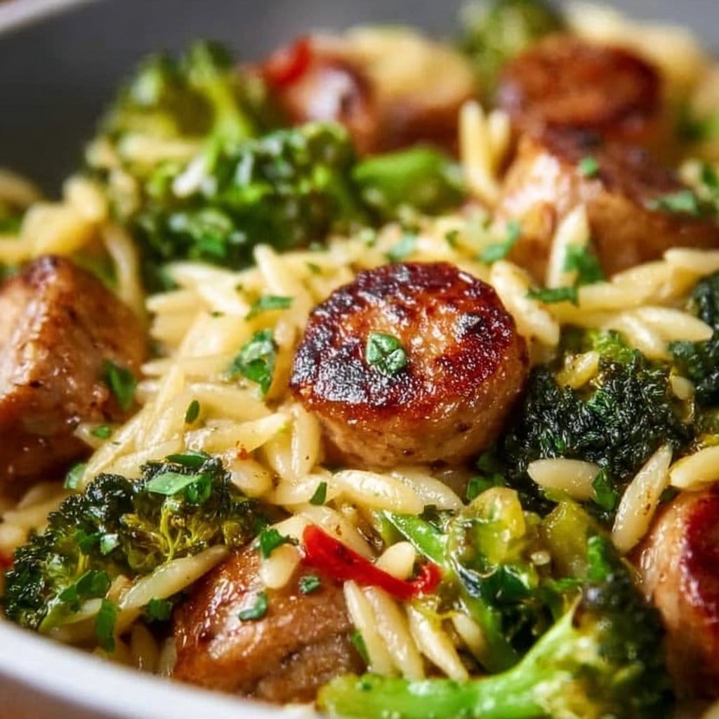 Chicken Sausage and Broccoli Orzo