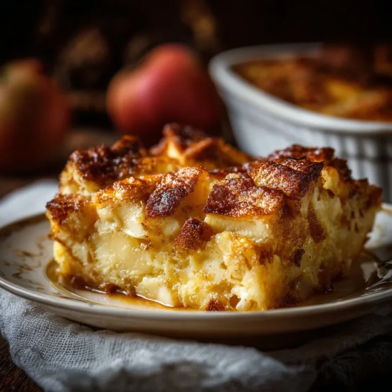 Delicious Apple Cinnamon Cottage Cheese Bake served in a dish.