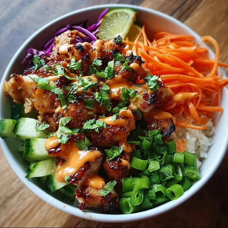 Delicious Bang Bang Chicken Bowl with vibrant ingredients and tempting flavors.