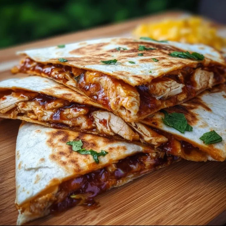 Delicious BBQ chicken quesadillas served with dipping sauce