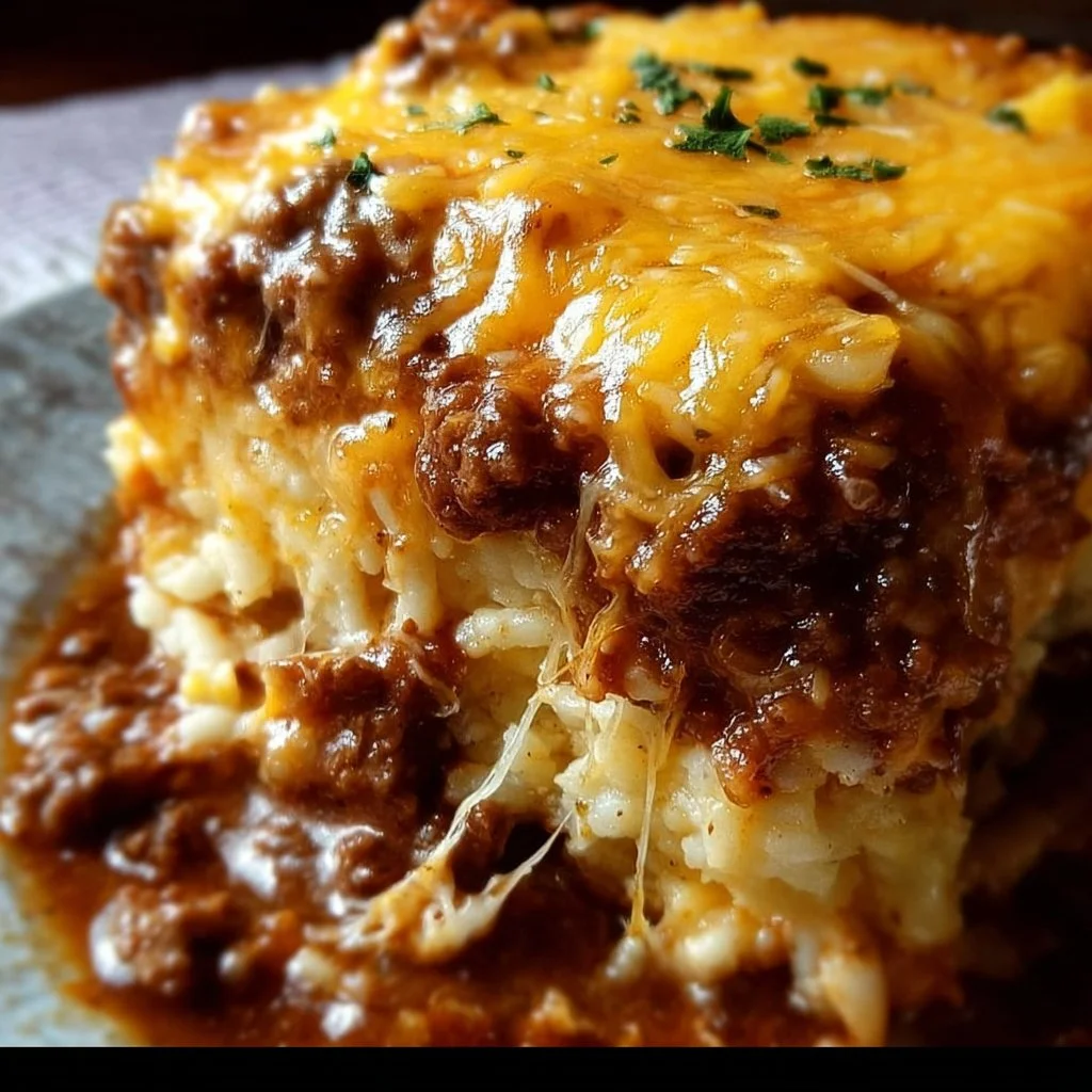 Delicious Cattle Drive Casserole served in a rustic dish