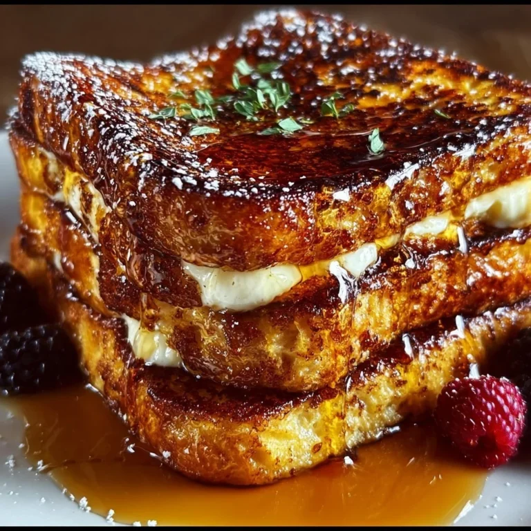 Delicious crème brûlée French toast topped with caramelized sugar crust.
