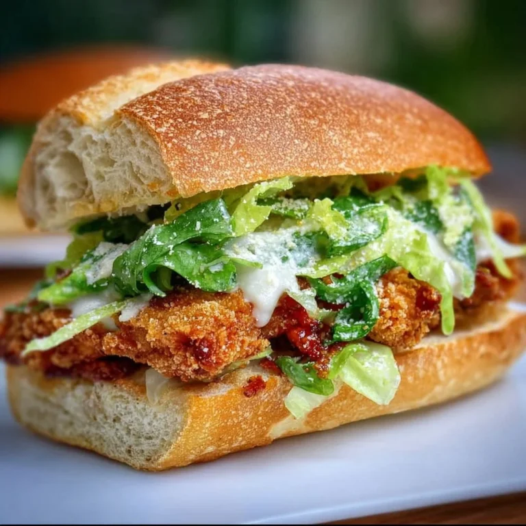 Crispy Chicken Caesar Sandwich with romaine lettuce and Parmesan cheese
