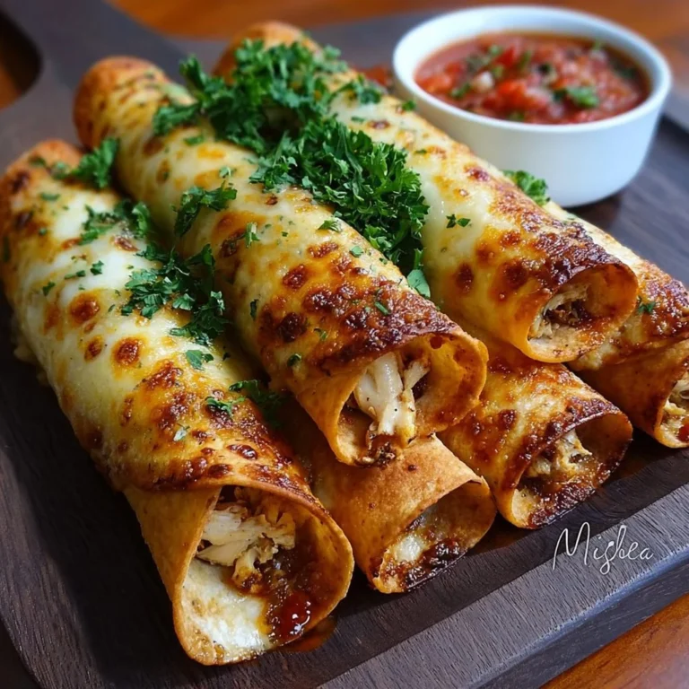 Plate of crispy chicken taquitos ready to be enjoyed