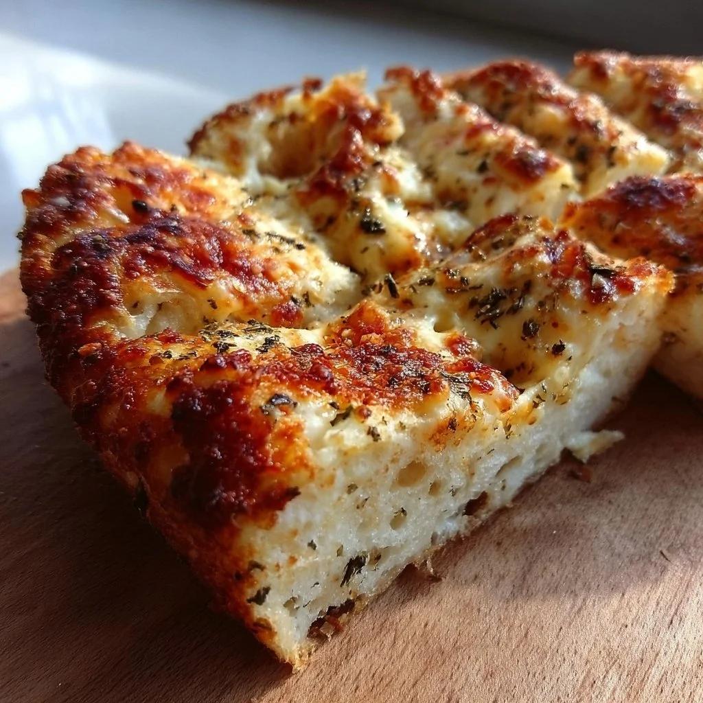 Gluten free pizza garlic bread served on a plate