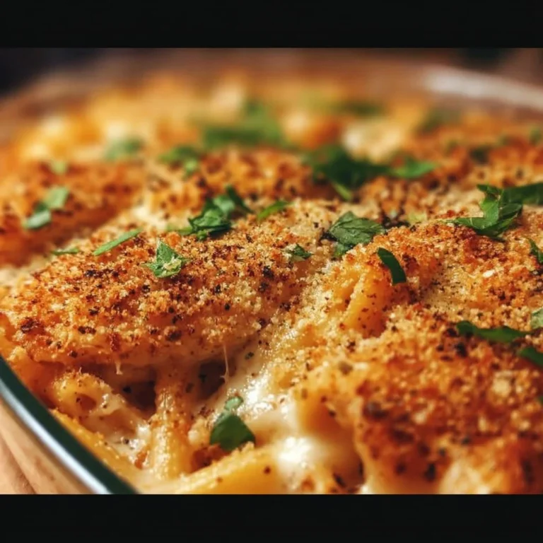 Delicious Dump-and-Bake Chicken Parmesan Casserole in a baking dish