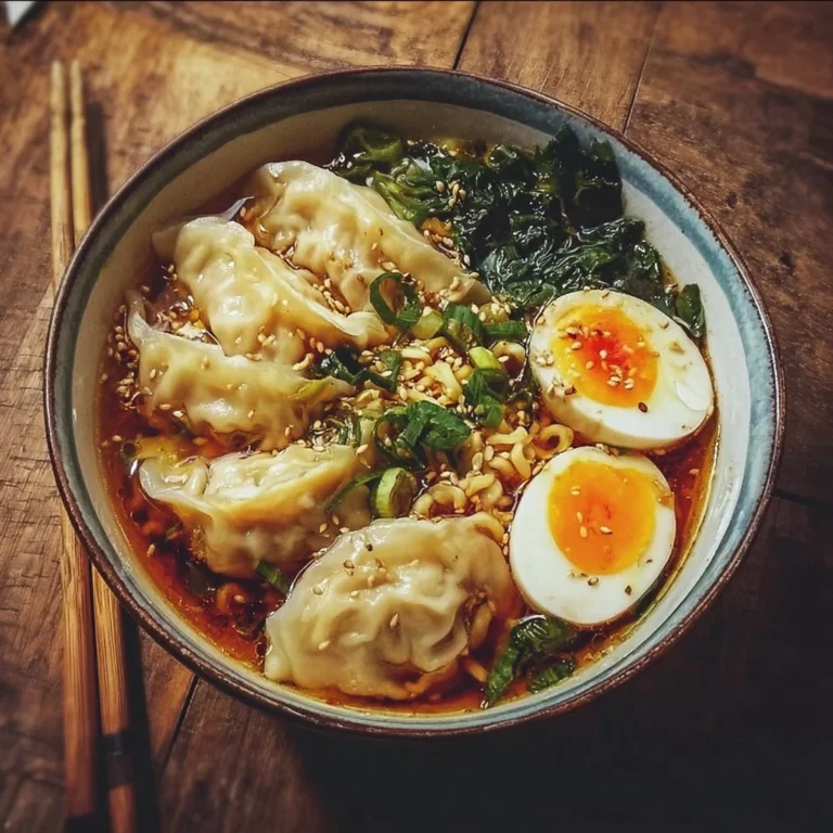 Delicious Dumpling Ramen Bowl with dumplings and rich broth