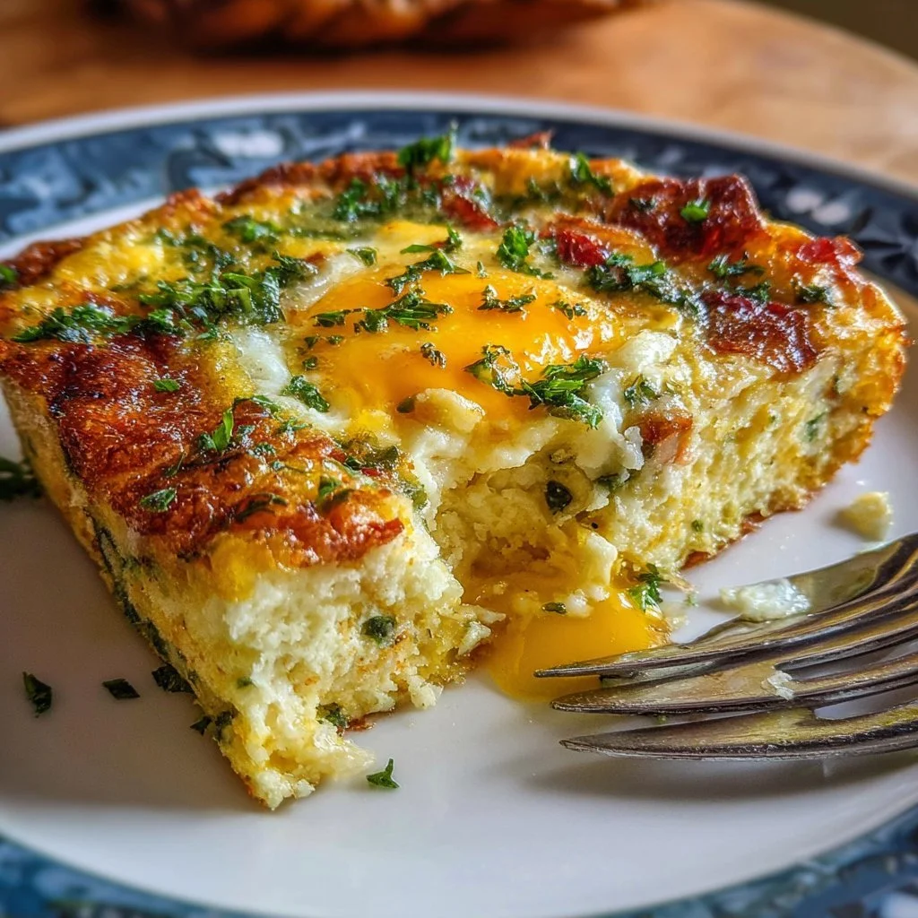Delicious easy egg breakfast casserole fresh out of the oven