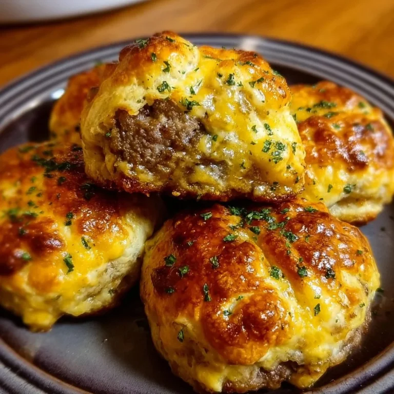 Delicious Garlic Parmesan Cheeseburger Bombs ready for serving
