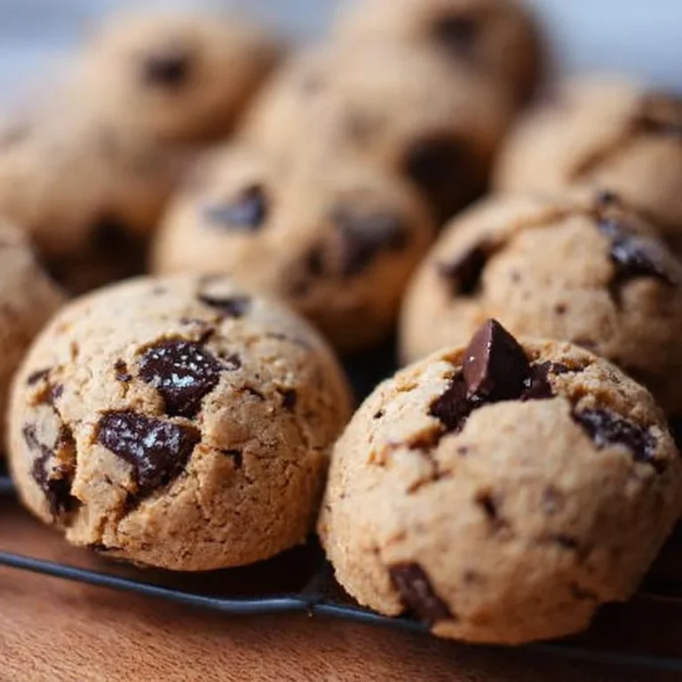 Gluten free brown butter chocolate chip cookies on a cooling rack