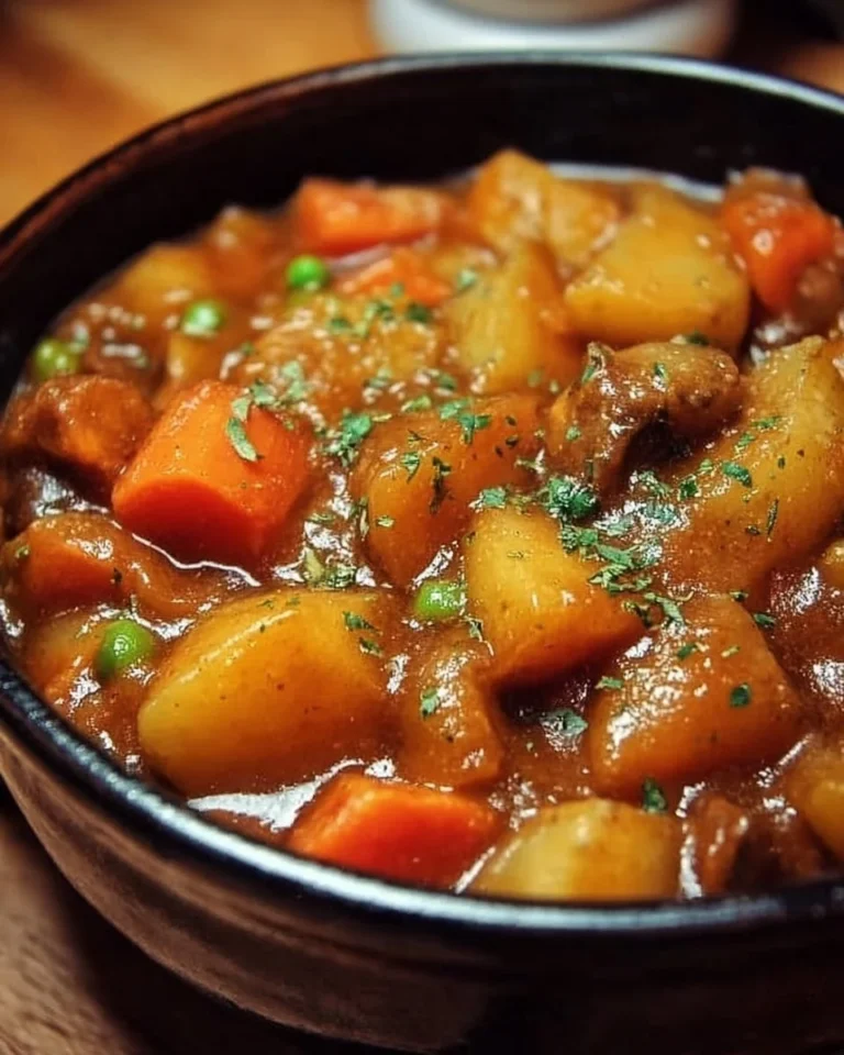Bowl of Irish Vegetarian Stew with fresh vegetables and herbs