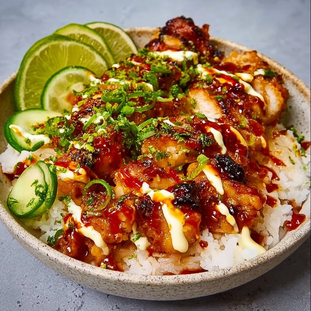 Sweet Chili Chicken Bowl with Coconut Lime Drizzle