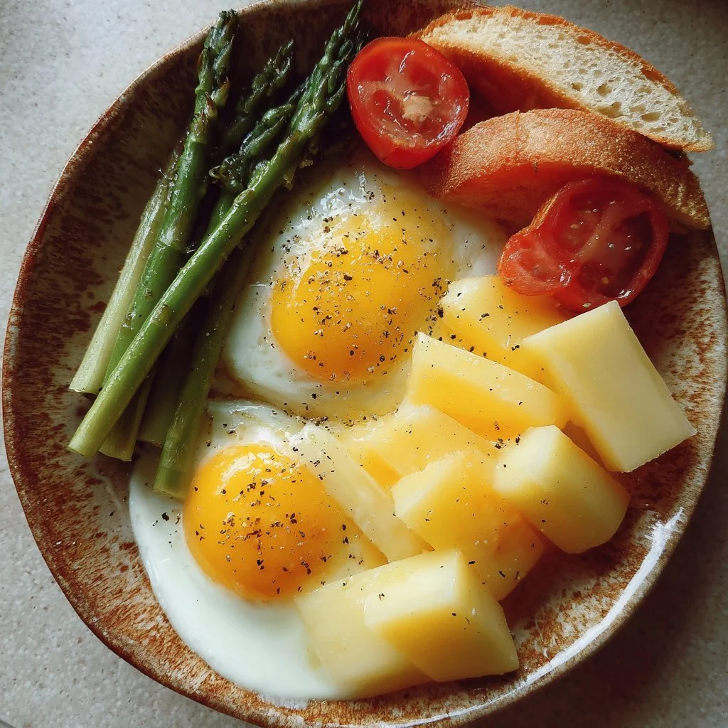 A variety of Keto breakfast ideas including eggs, avocado, and low-carb pancakes.