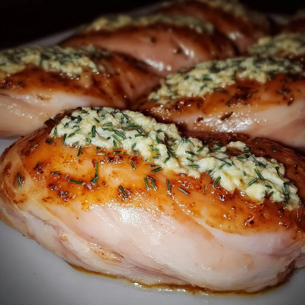 Melt in Your Mouth Chicken Breast served with herbs and spices