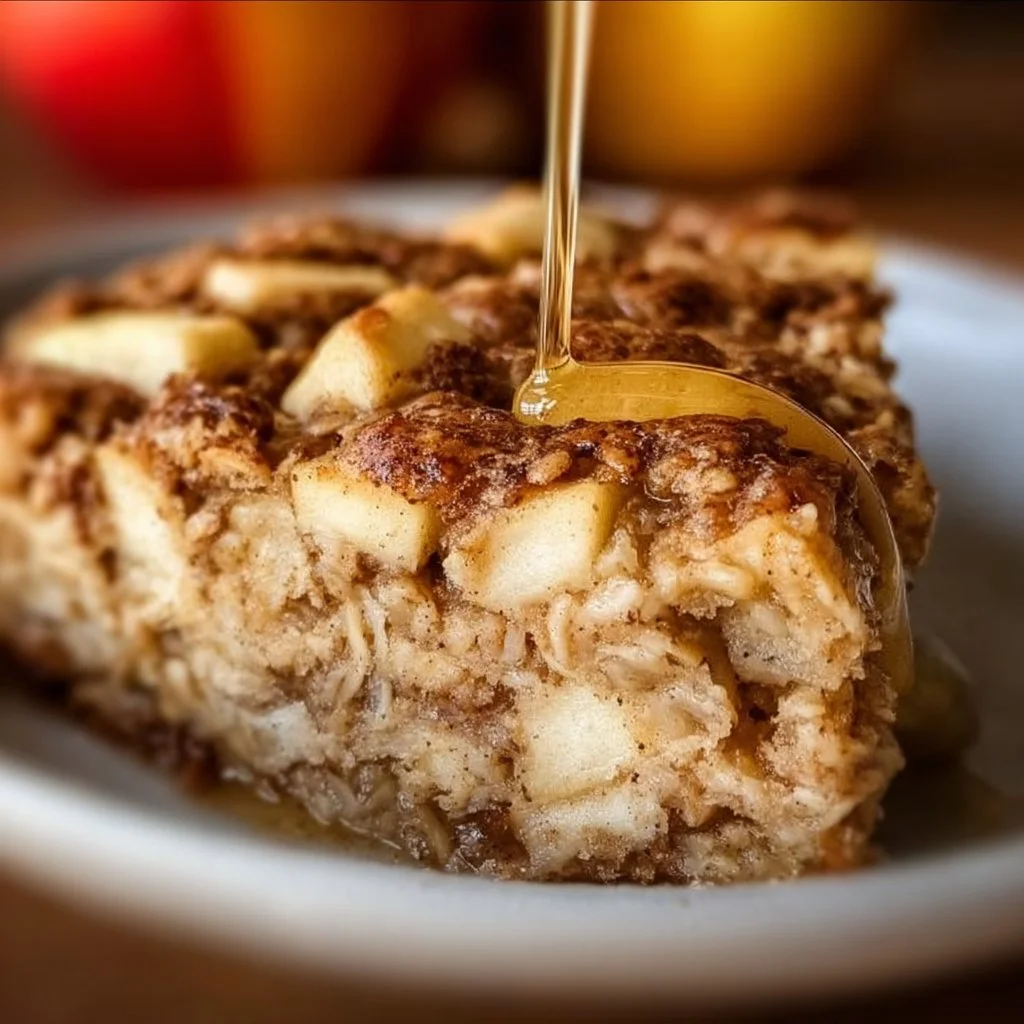 Delicious Oatmeal Apple Breakfast Bake with cinnamon and fresh apples