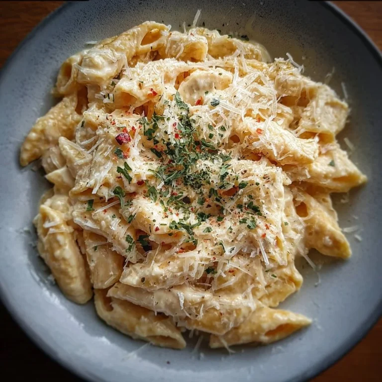 One Pot Creamy Garlic Pasta prepared with fresh ingredients in a single pot.