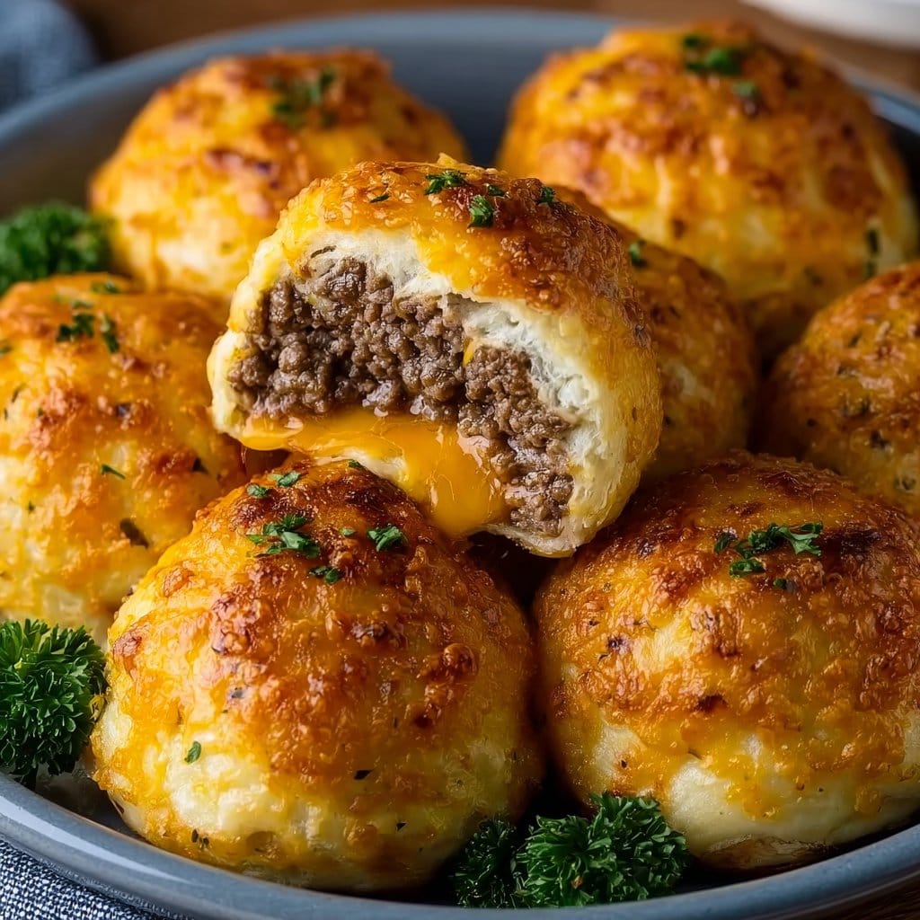 Garlic Parmesan Cheeseburger Bombs