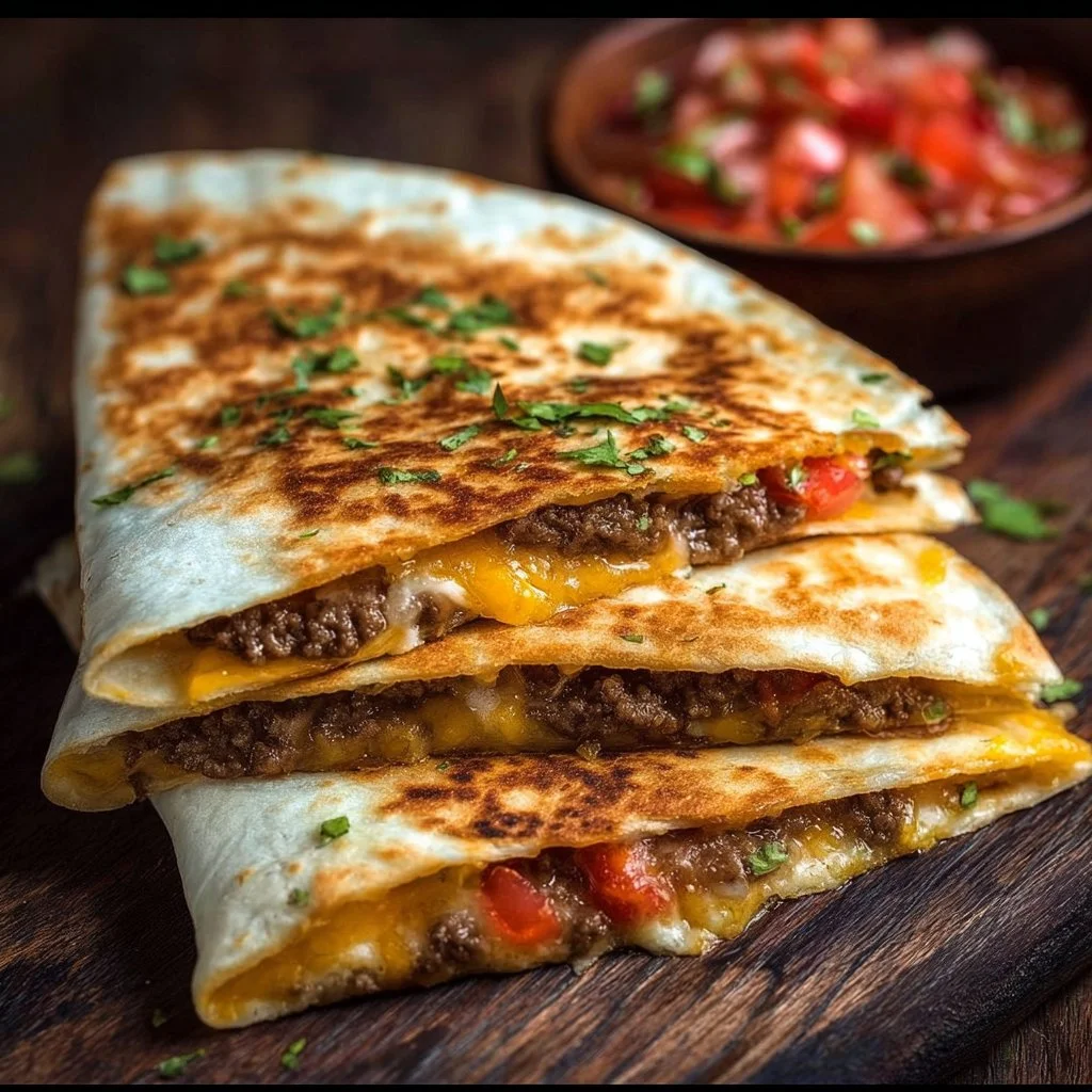 Delicious Smashburger Quesadillas with melted cheese and fresh ingredients