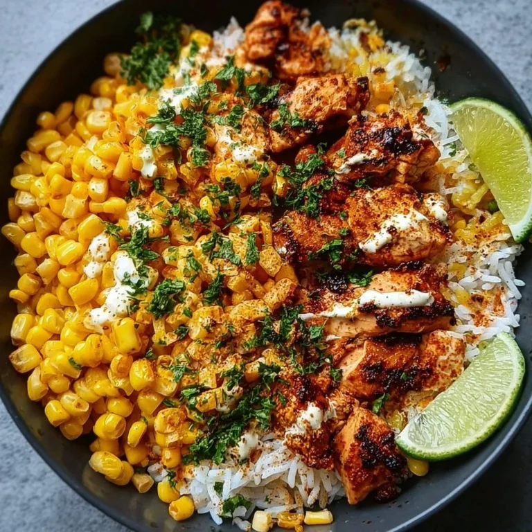 Tasty Street Corn Chicken Bowl featuring chicken, corn, and fresh toppings