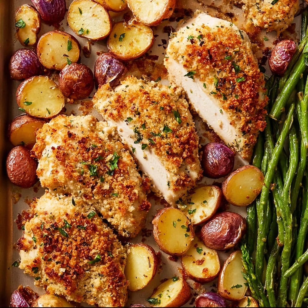 Parmesan Crusted Chicken Sheet Pan Dinner