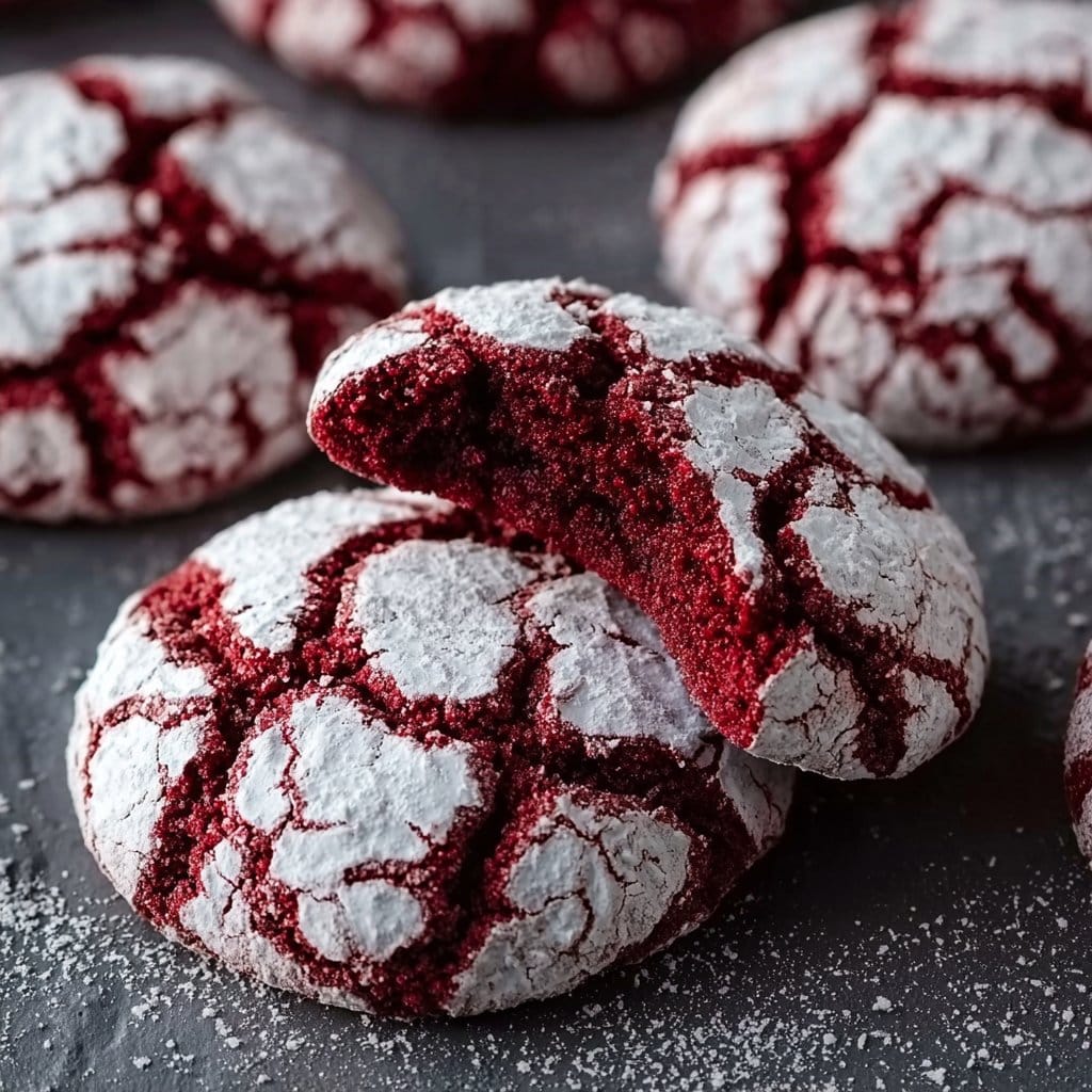 Red Velvet Crinkle Cookies