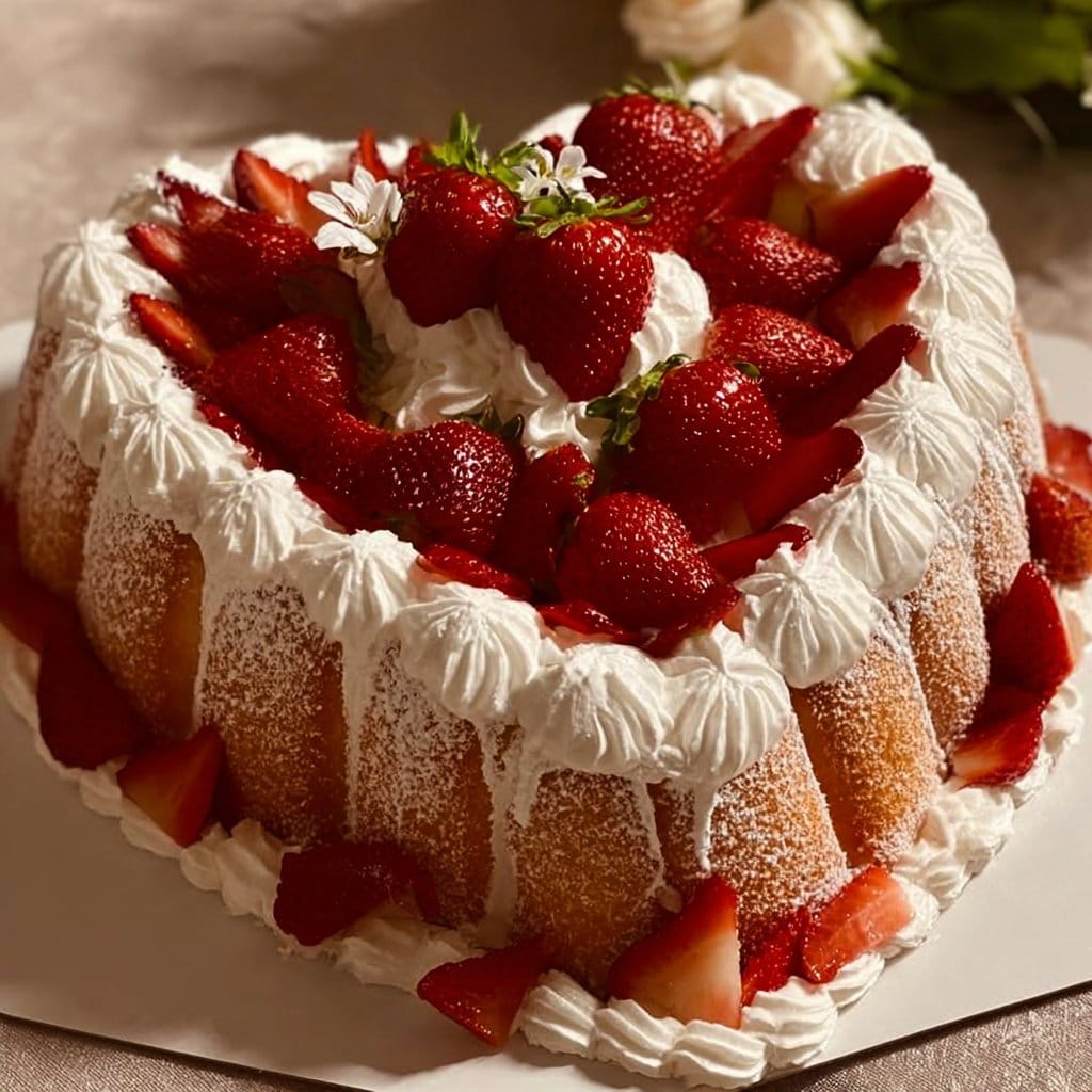 Coquette Cake with Strawberries