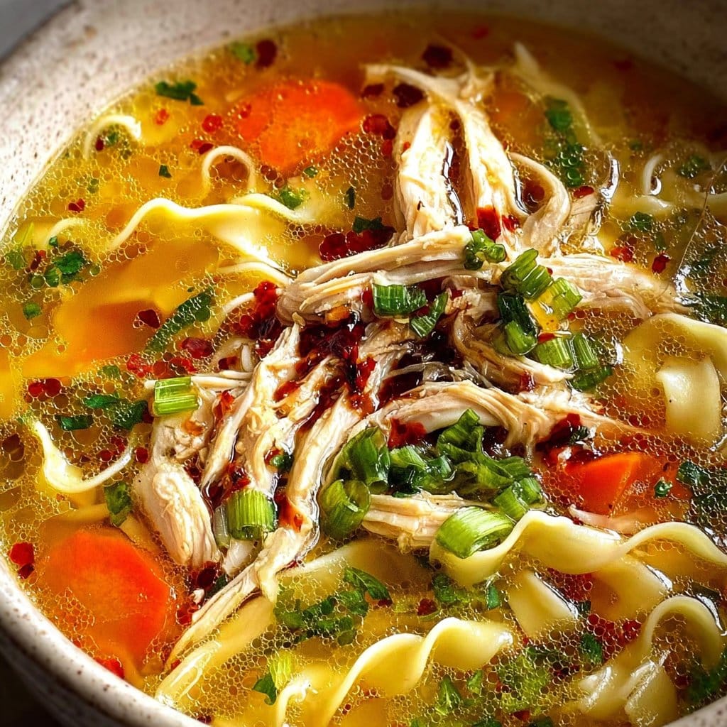 Classic Ginger Garlic Chicken Noodle Soup