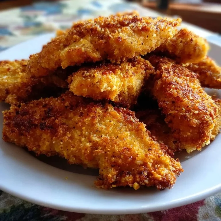 Plate of crispy gluten-free chicken tenders ready in 10 minutes