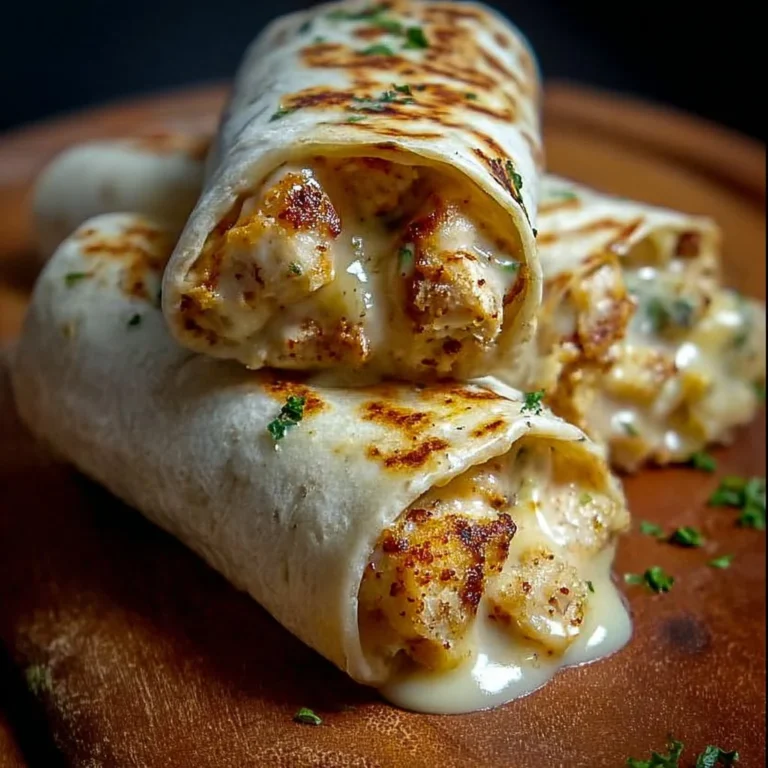 Cheesy garlic chicken wraps with fresh ingredients and melted cheese