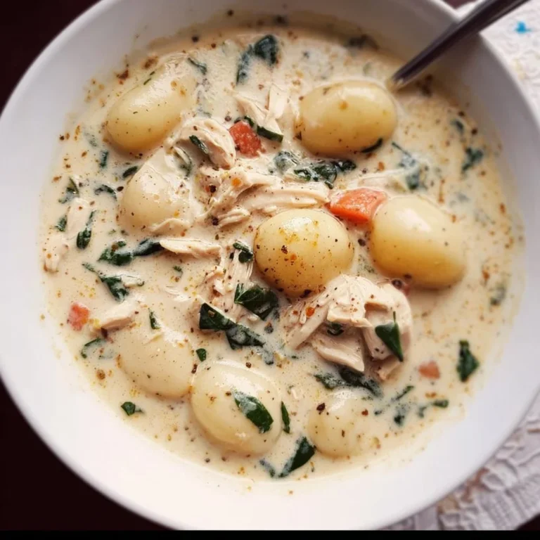 Delicious Chicken Gnocchi Soup served in a bowl with fresh herbs