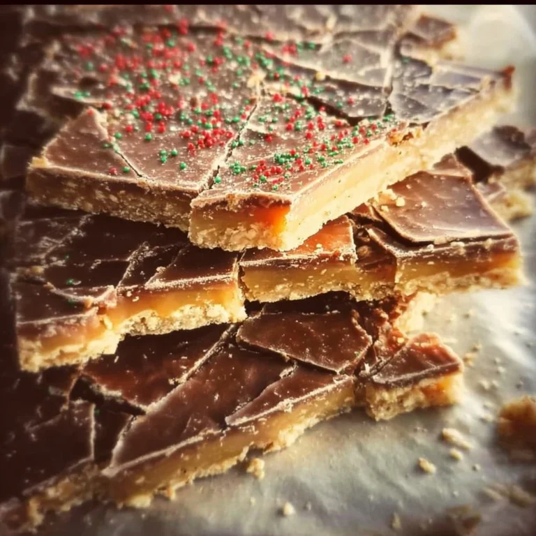 Delicious homemade Christmas Crack dessert on a festive plate.