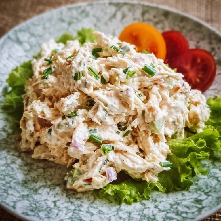Healthy Cottage Cheese Chicken Salad with veggies in a bowl