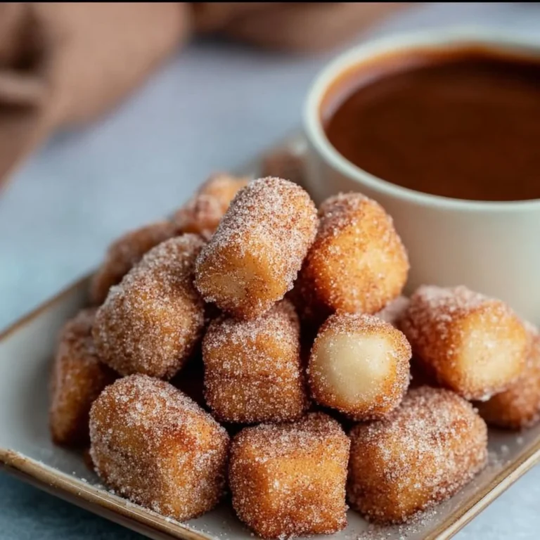 Crispy air fryer churro bites coated in cinnamon sugar