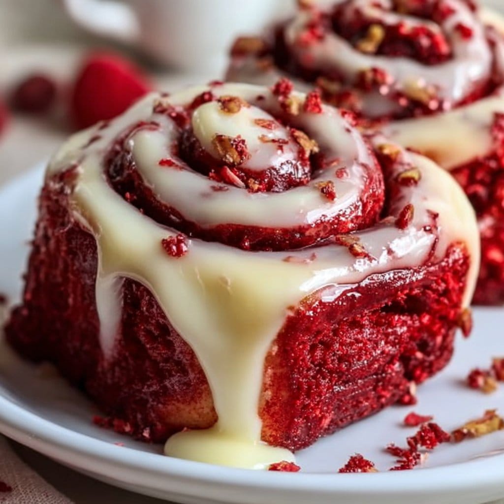Heavenly Red Velvet Cinnamon Rolls