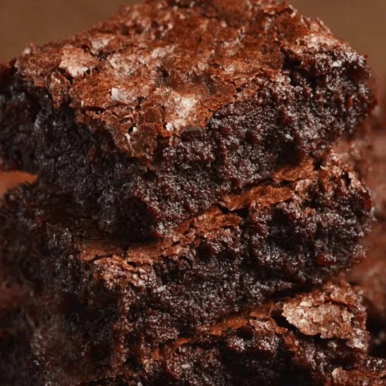 Delicious easy brownies fresh out of the oven, ready to be served.