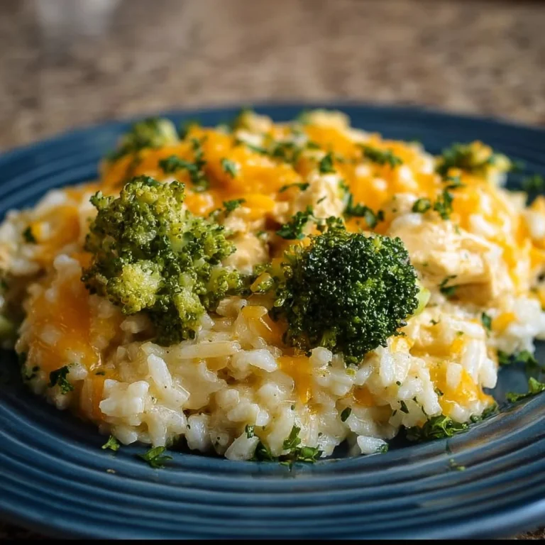 Easy Crockpot Cheesy Chicken Broccoli Rice in a bowl
