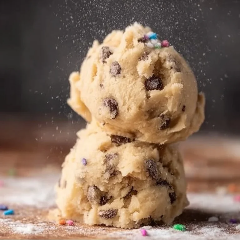 Delicious edible chocolate chip cookie dough recipe with chocolate chunks